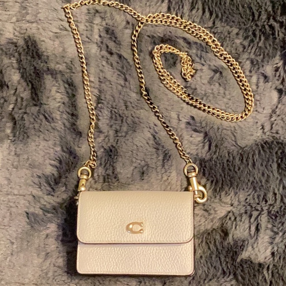 Coach half flip card wallet